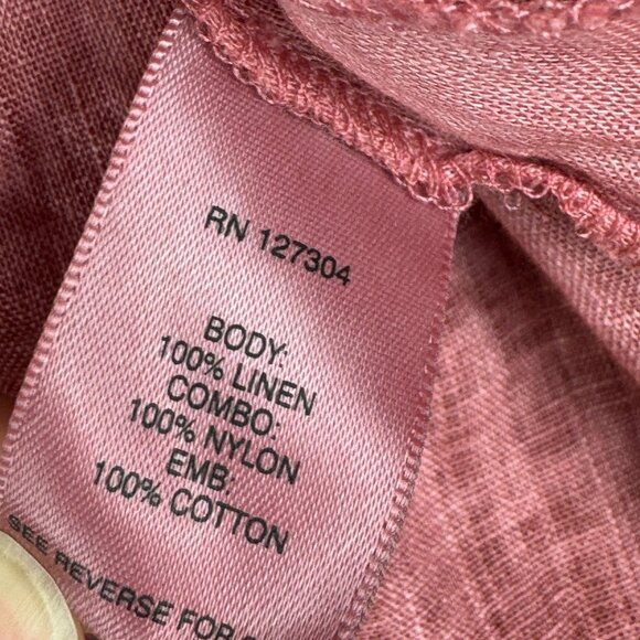 John Mark 100% Linen Embroidered Whimsy Lace Fairy Button up Shirt Cottagecore - Picture 11 of 11